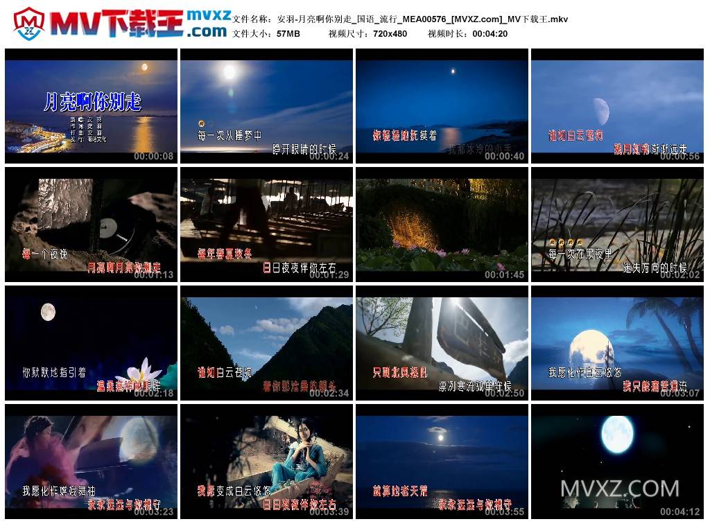 安羽-月亮啊你别走_国语_流行_MEA00576